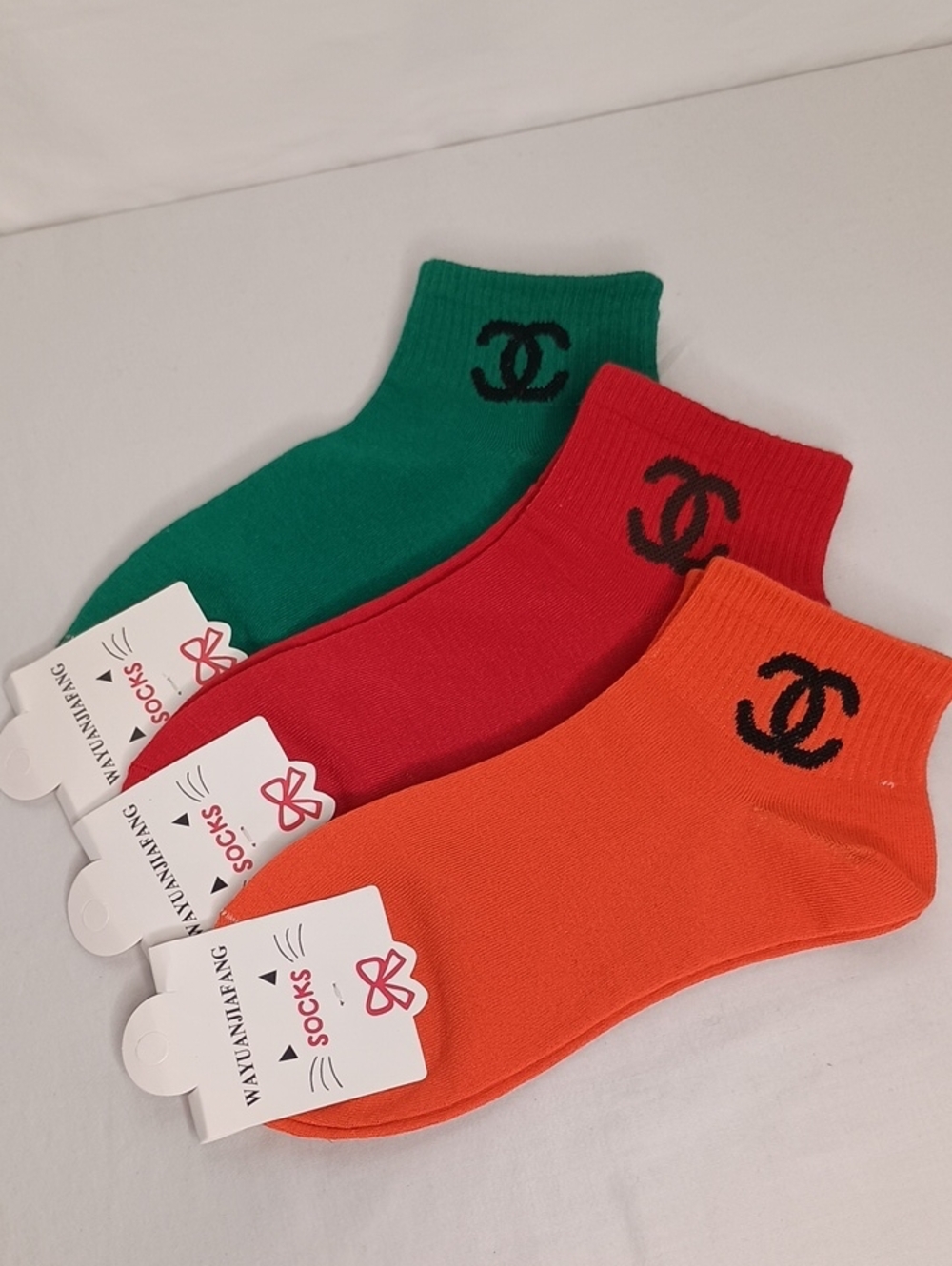 3PC Women's Cotton Fashion multicolor Socks Preppy Summer Casual